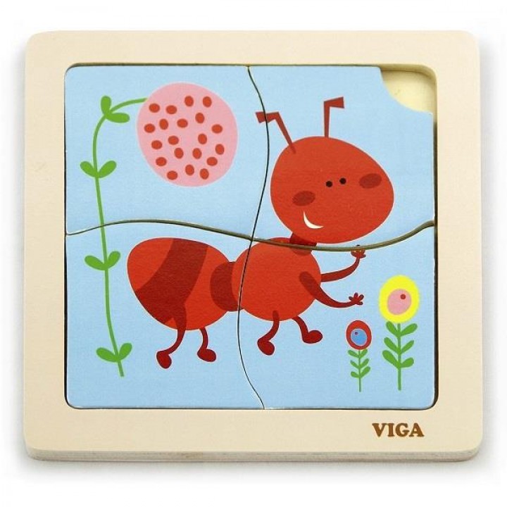 Дерев'яний міні-пазл Viga Toys Мураха, 4 ел. (5013921)