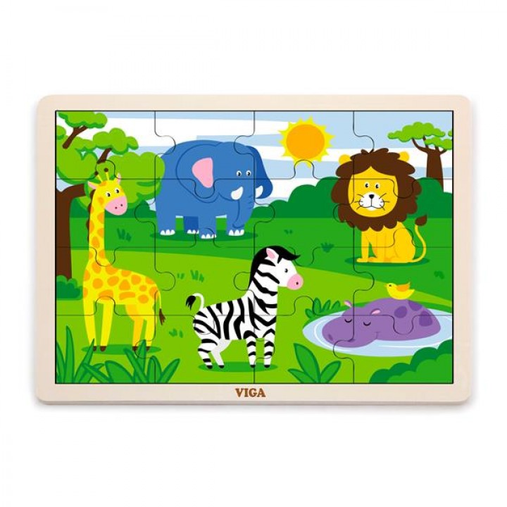 Дерев'яний пазл Viga Toys В Африці, 16 ел. (5144921)