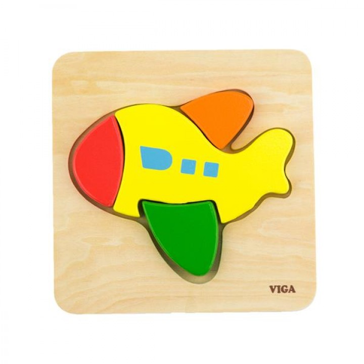 Дерев'яний міні-пазл Viga Toys Літачок (501721)