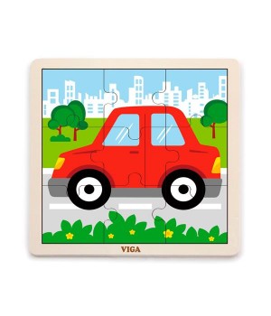 Дерев'яний пазл Viga Toys Машинка, 9 ел. (5144421)