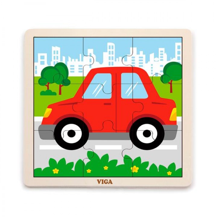 Дерев'яний пазл Viga Toys Машинка, 9 ел. (5144421)