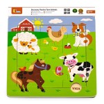Дерев'яний пазл Viga Toys Звірята на фермі (5083721)