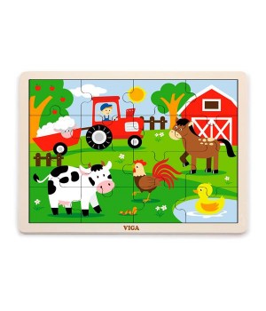 Дерев'яний пазл Viga Toys На фермі, 16 ел. (5144821)