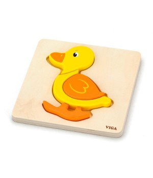 Дерев'яний міні-пазл Viga Toys Каченя (5992921)