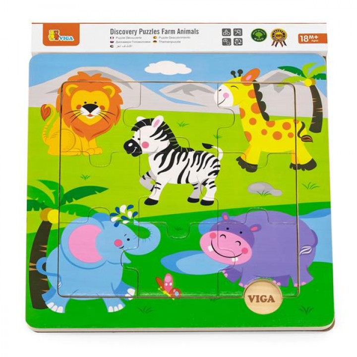 Дерев'яний пазл Viga Toys Звірята в Африці (5083821)