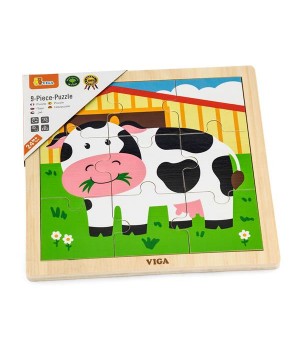 Дерев'яний пазл Viga Toys Корівка, 9 ел. (51 43821)