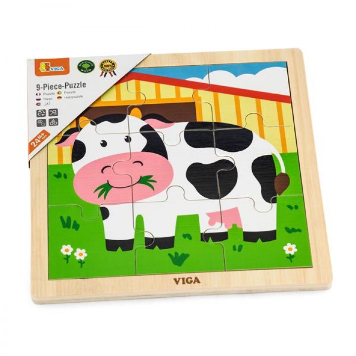 Дерев'яний пазл Viga Toys Корівка, 9 ел. (51 43821)