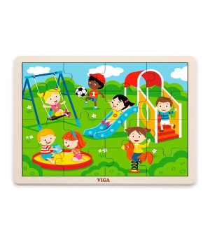 Дерев'яний пазл Viga Toys Парк розваг, 16 ел. (5145421)