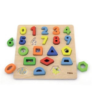 Дерев'яний пазл Viga Toys Цифри і фігури (5011921)