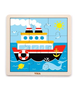 Дерев'яний пазл Viga Toys Кораблик, 9 ел. (5144521)