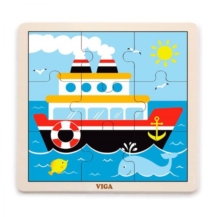 Дерев'яний пазл Viga Toys Кораблик, 9 ел. (5144521)