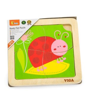 Дерев'яний міні-пазл Viga Toys Жук сонечко, 4 ел. (5014021)