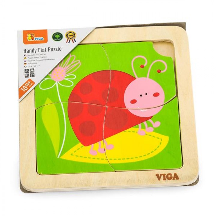 Дерев'яний міні-пазл Viga Toys Жук сонечко, 4 ел. (5014021)