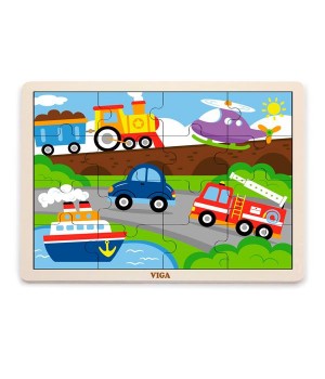 Дерев'яний пазл Viga Toys Транспорт, 16 ел. (5145621)