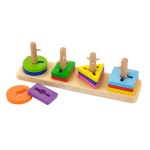 Дерев'яна логічна пірамідка-ключ Viga Toys Кольорові фігури (5096821)