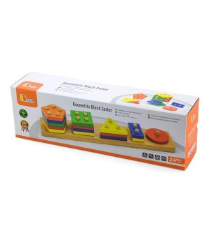 Дерев'яна логічна пірамідка Viga Toys Геометричні фігури (5855821)21