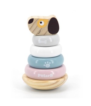 Дерев'яна пірамідка Viga Toys PolarB Собачка, неваляшка (4404221)