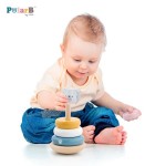 Дерев'яна пірамідка Viga Toys PolarB Білий ведмедик, неваляшка (44005)