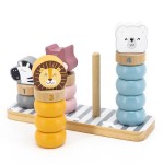 Дерев'яний сортер-пірамідка Viga Toys PolarB Звірята (44022)