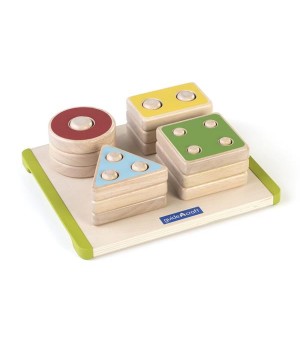 Дерев'яна логічна пірамідка Guidecraft Manipulatives Фігури геометрії (G673821)