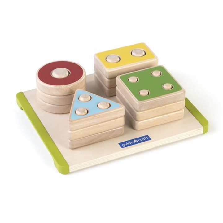 Дерев'яна логічна пірамідка Guidecraft Manipulatives Фігури геометрії (G673821)