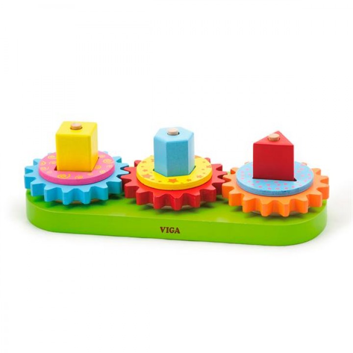 Дерев'яна пірамідка Viga Toys Шестерінки (596112121)