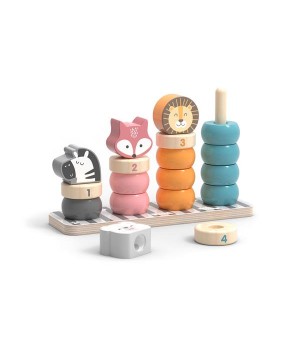 Дерев'яний сортер-пірамідка Viga Toys PolarB Звірята (44022)