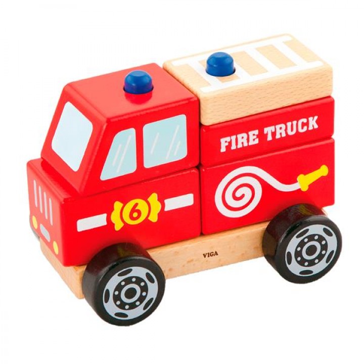 Дерев'яна пірамідка Viga Toys Пожежна машинка (5020321)