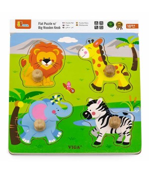 Дерев'яна рамка-вкладиш Viga Toys Звірята в Африці (5084021)