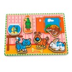 Дерев'яна рамка-вкладиш Viga Toys Домашні вихованці (5644021)