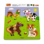 Дерев'яна рамка-вкладиш Viga Toys Звірята на фермі (5083921)