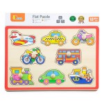 Дерев'яна рамка-вкладиш Viga Toys Кольоровий транспорт (5001621)