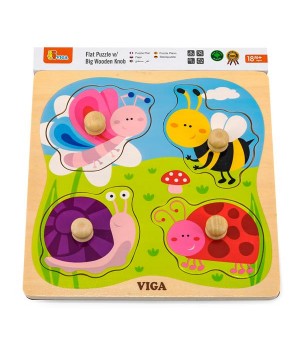 Дерев'яна рамка-вкладиш Viga Toys Комахи (501312121)