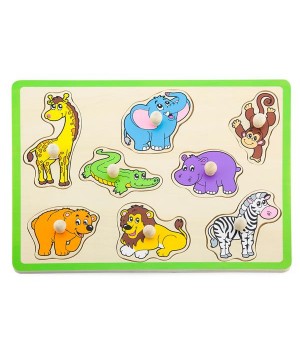 Дерев'яна рамка-вкладиш Viga Toys Звірята (5001921)