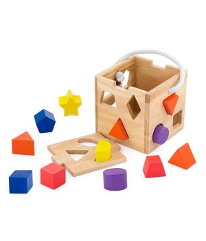 Дерев'яний сортер Viga Toys Кубик із фігурами (5365921)