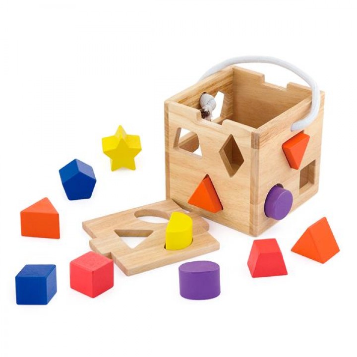 Дерев'яний сортер Viga Toys Кубик із фігурами (5365921)