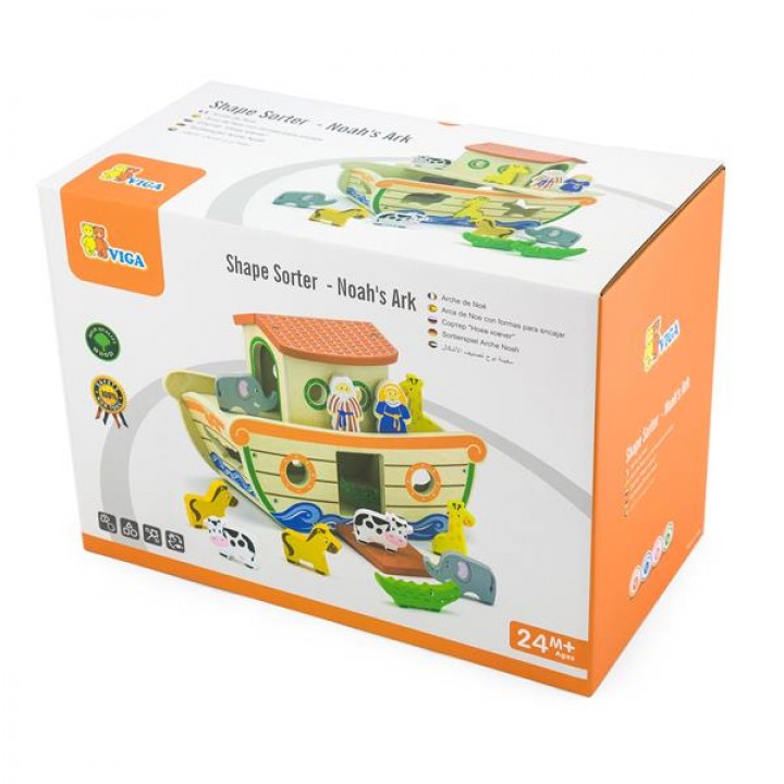 Дерев'яний сортер Viga Toys Ковчег зі звірятами (516252121)