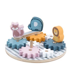 Дерев'яний ігровий набір Viga Toys PolarB Шестерінки зі звірятами (44006)