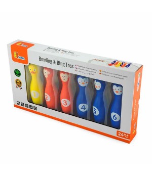 Ігровий набір Viga Toys 2-в-1 Боулінг і кільце (5066521)