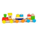Дерев'яний поїзд Viga Toys Кольорові кубики (5161021)