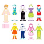 Набір магнітів Viga Toys Гардероб дівчинки (5965221)