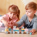 Дерев'яний поїзд Viga Toys PolarB Звірята (44015)