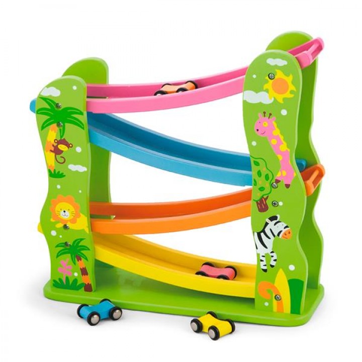 Дерев'яний автотрек Viga Toys з машинками (5961021)