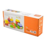 Дерев'яний поїзд Viga Toys Яскраві кубики (5053421)