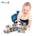 Дерев'яний поїзд Viga Toys PolarB Звірята (44015)