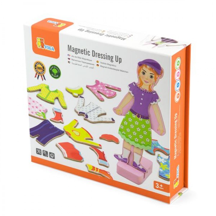 Набір магнітів Viga Toys Гардероб дівчинки (5965221)