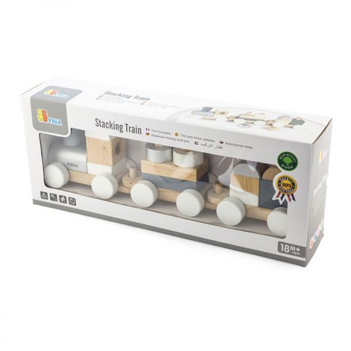 Дерев'яний поїзд Viga Toys Екокубики (5161121)