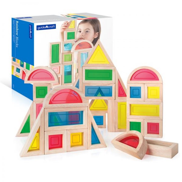 Ігровий набір блоків Guidecraft Block Play Велика веселка, 14 см, 30 шт. (G3016)