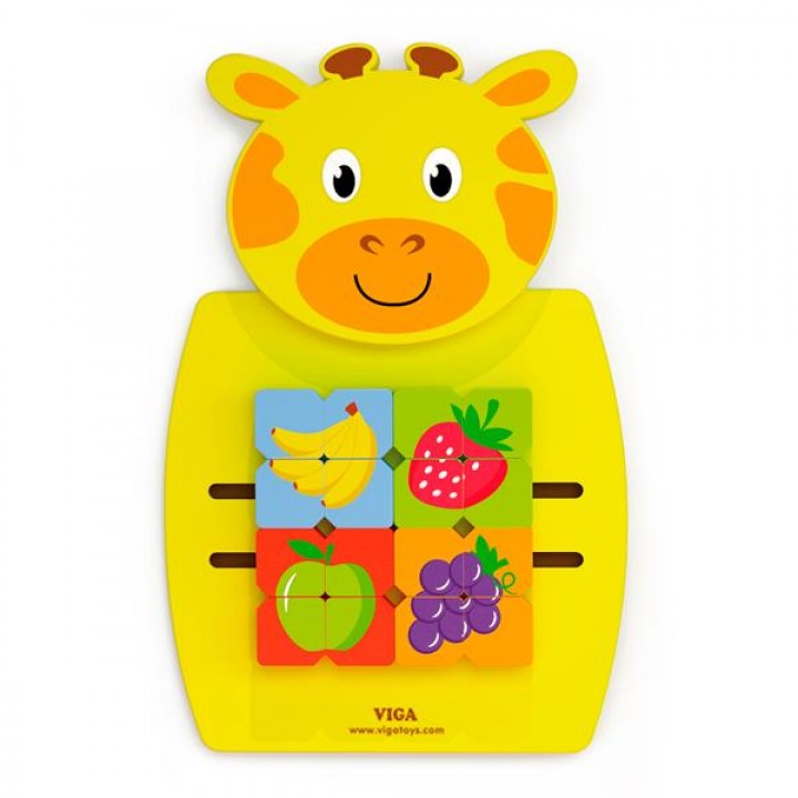 Бізіборд Viga Toys Жираф із фруктами (5068021)