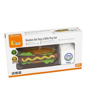 Іграшкові продукти Viga Toys Дерев'яні хот-дог і молоко (5160121)
